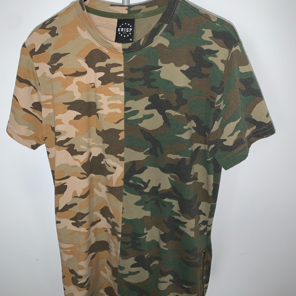 KRISP NYC Split Camo Streetwear T-Shirt [SIZE: M]